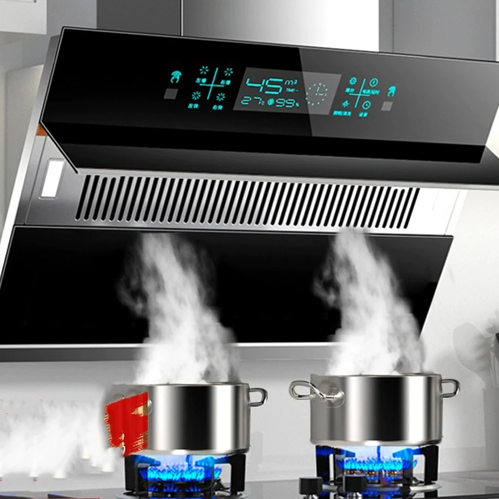 750mm Range Hood for Kitchen Extractor Hood Side Suction Built-in Automatic Cleaning Dual Motor Hotte Aspirante Cuisine