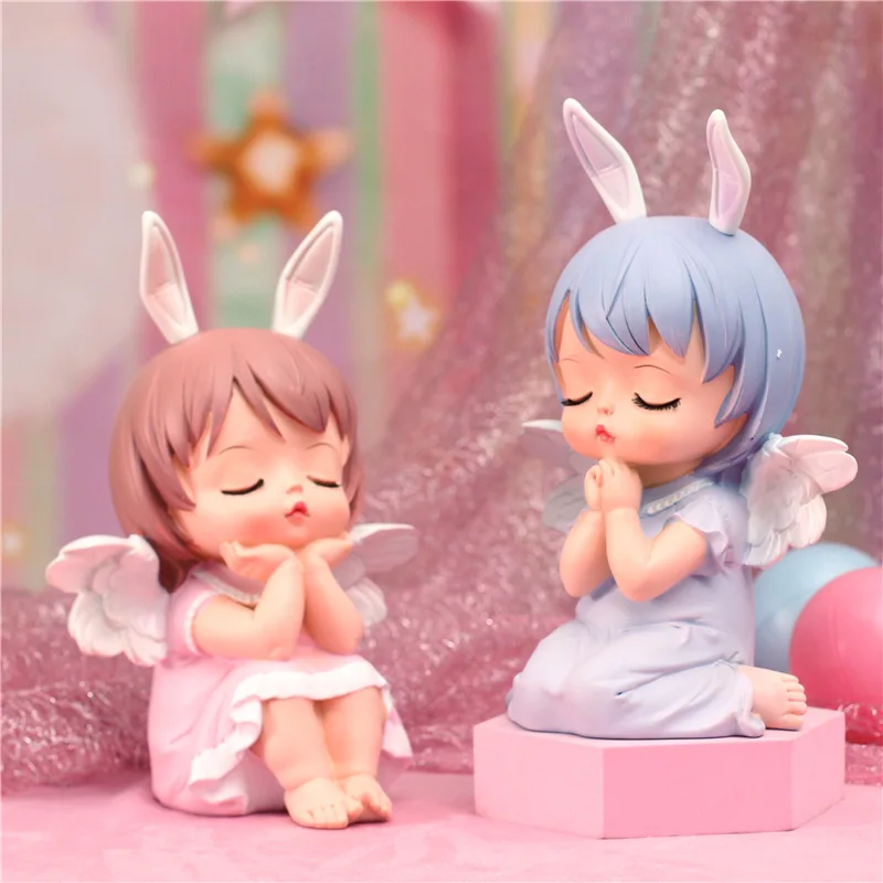 Kawaii Fairy Angel Piggy Bank for Kids Children Girls Baby Gift Resin Cartoon Money Saving Box Coins Holder Storage Organizer 2