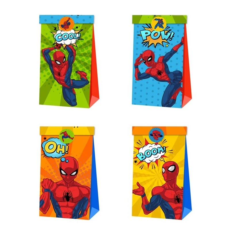 Cajas de papel de dibujos animados con temática de Spiderman, bolsas de  regalo para Cumpleaños Infantiles, decoración para Baby Shower, suministros  para fiestas y eventos, 12 piezas| | - AliExpress