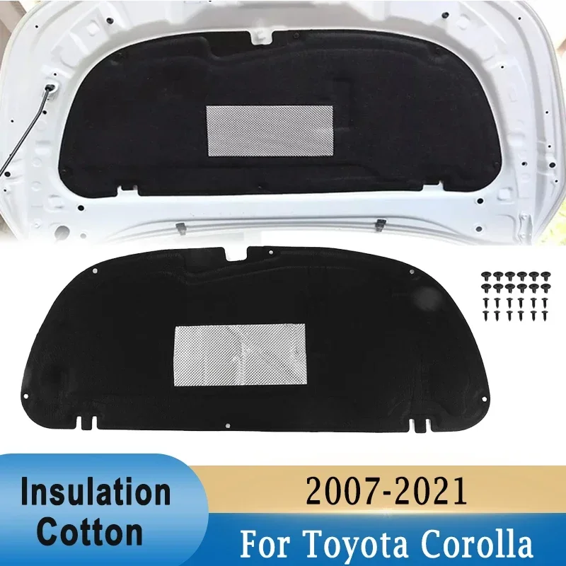 Front Hood Engine Sound Heat Insulation Cotton Pad Soundproof Mat Cover Foam For Toyota Corolla 2007-2013 2014 -