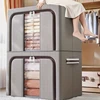 Large Capacity Clothes Storage Box Foldable Oxford Cloth Dustproof Storage Box with Zipper Wardrobe Organizer Household Items 3