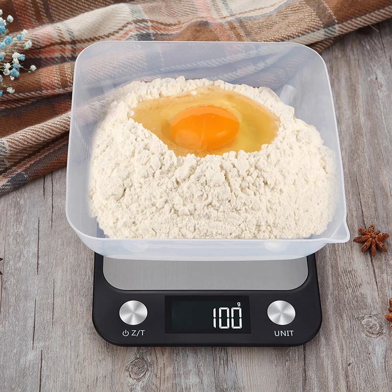 5/10/15Kg/1g Stainless Steel Kitchen Electronic Scale Cooking Baking Flour  Gram Weighing Electronic Balance Smart Digital Scales