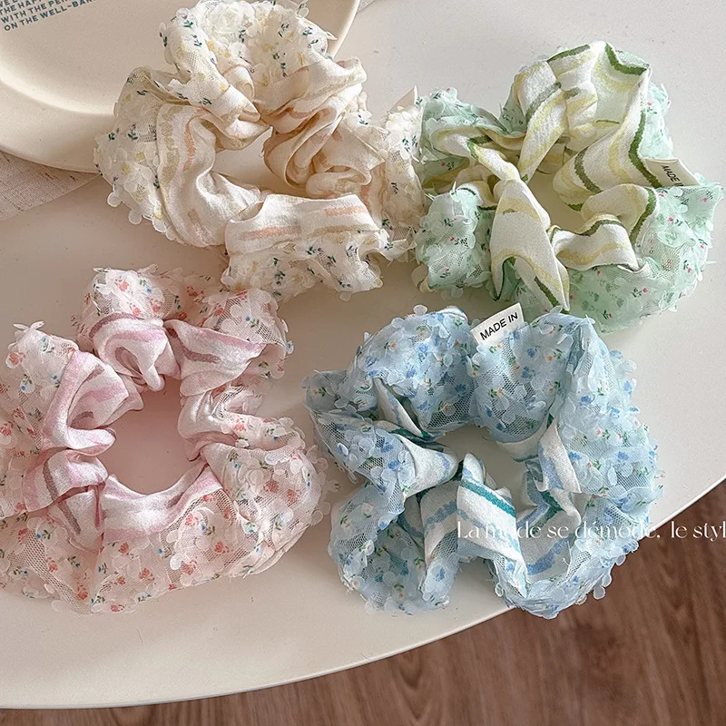 

Маленькая Ароматизированная Цветочная полоса, петля для волос с большим кишечником, новинка, завязка для волос, головной убор, резинка для волос с конским хвостом