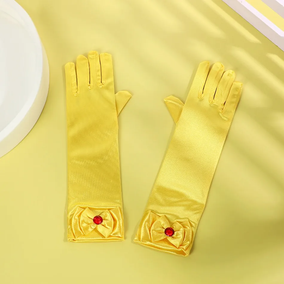 Fairy Tale Princess Sleeves Princess Elsa's Clothing Accessories Ice And Snow Fantasy Bow Gloves Fashionable Printed