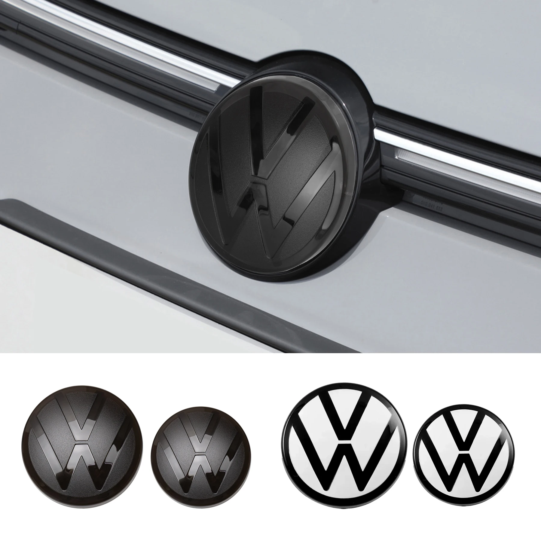 폭스바겐 골프 6 Mk6 골프 7 7.5 8 바리안트 VW 폴로 2013-2023용 1/2개 자동차 전면 보닛 그릴 후면 트렁크 엠블럼 로고 커버