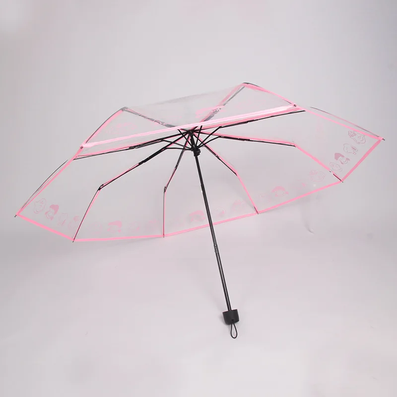 Snoopy-paraguas transparente plegable de dibujos animados para mujer, paraguas de viaje para niños y - AliExpress