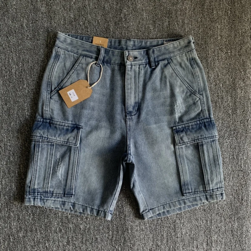 Men's Wasteland Style Demin Shorts with Pockets