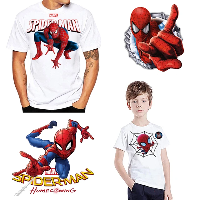 Marvel Spiderman Iron on Patches for Clothing Cartoon Thermal