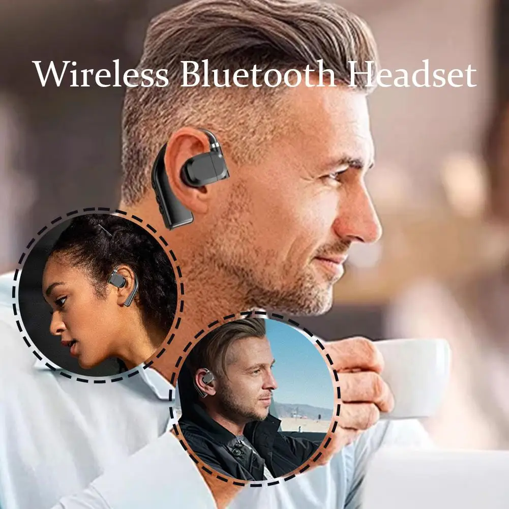 Wireless Bluetooth Earbuds with Earhooks - HiFi Stereo & Noise Reduction, Perfect