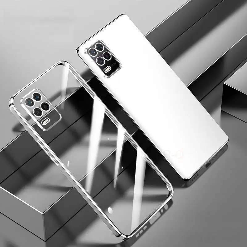 Luxury Plating Clear Silicone Bumper Case - Transparent Back Cover