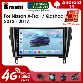 Radio para coche Srnubi de 10 pulgadas con Android 14 para Nissan Qashqai 2 J11 X-Trail 3 Rogue T32 2013-2017, reproductor de vídeo multimedia, navegación GPS, Carplay inalámbrico, unidad principal Android Auto, sistema estéreo 4G, sistemas inteligentes para coche, Bluetooth, FM, AM 1