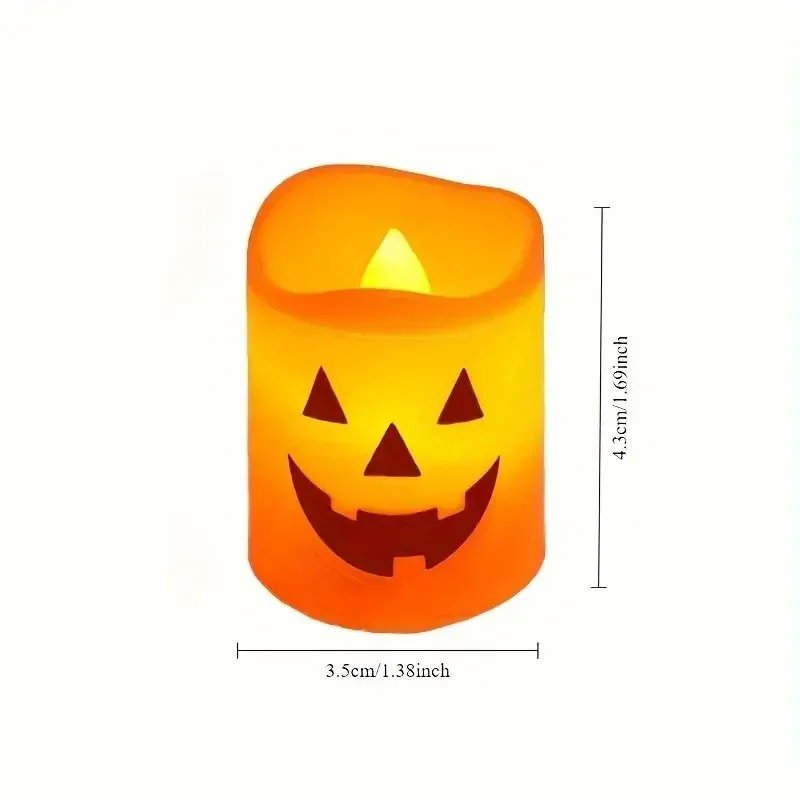Plastic Orange LED Candle Light for Halloween Party Decor