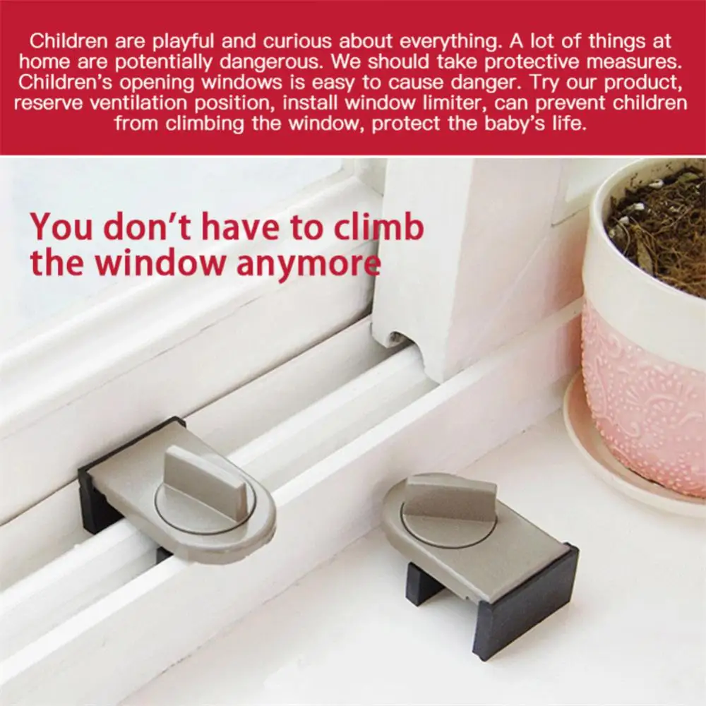Description Picture 6 of itemAluminum Sliding Sash Stopper Cabinet Lock Straps Door Security Anti-theft Lock Window Sliding Doors Lock Baby Kids Child Safety
