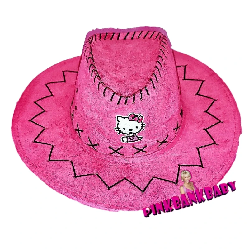 Hello Kitty Cowboy Hat Cartoon Retro 