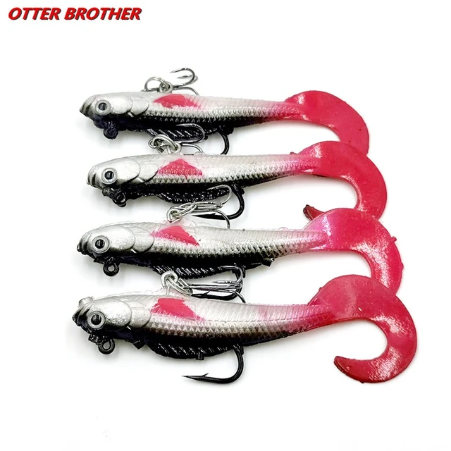 1pcs Jig Head Hooks With Fishing Soft Bait Wobblers Tail 10cm 8g Artificial  Swimbait For Bass