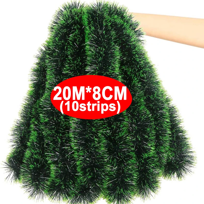 thumbnail image 1 of Christmas Tinsel Ribbons Green Cane Ribbon Garland Xmas Tree Hanging Pendent Ribbons Ornaments Home Party Decoration Supplies, 1 of 5