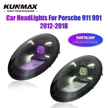 Pair Of LED Car Headlight Assembly For Porsche 911 991 992 GT3 2012-2018 Matrix Front Head Lamp Plug and Play DRL Headlights