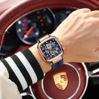 Montre sport carrée POEDAGAR pour homme, date, étanche, chronographe lumineux, bracelet en silicone, montre à quartz pour homme. 6