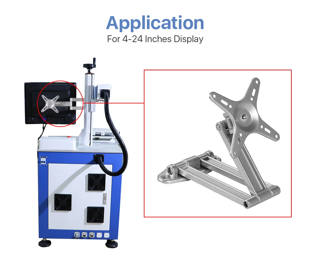 Cloudray Schwarz & Silber TV Disply Halterung 160*160mm für DIY Faser Kennzeichnung Maschine 4-24 zoll Display Computer – Detail 8