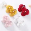 Pudcoco Infant Girl Flat Shoes for Spring Autumn, Bowknot Soft Sole Anti Slip Crib Shoes + Lace Headband 1