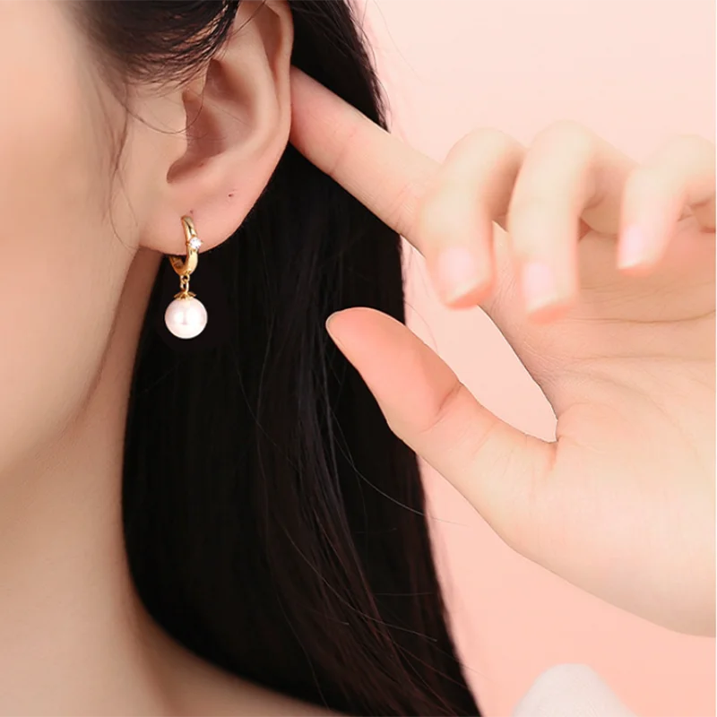 WANTME 925 Sterling Silver Fashion Korean Synthetic Pearl Tassel Drop Earrings Women Elegant Chic Huggies Jewelry Accessorie silver earrings womens earrings silver dangle earrings