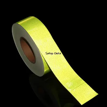 5cm x 10m/롤 독감 녹색 안전 마크 반사 스티커 자동차 스타일링 자체 접착 경고 테이프 액세서리 반사판 필름