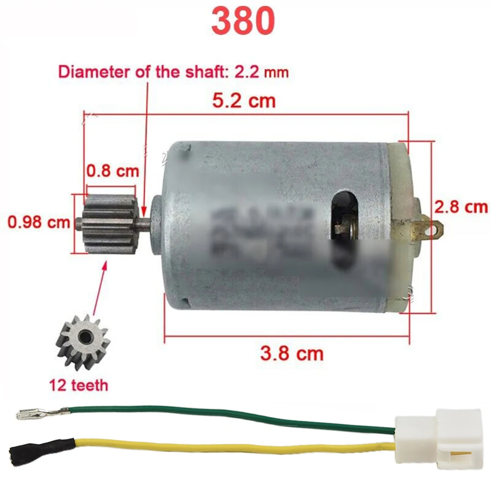 

Motors For Kids Electric Car 550 RS390 RS380 12V 6V DL555 24V 10 Teeth 1 Cm Children's Electric Vehicle Motor Electric Tool Part
