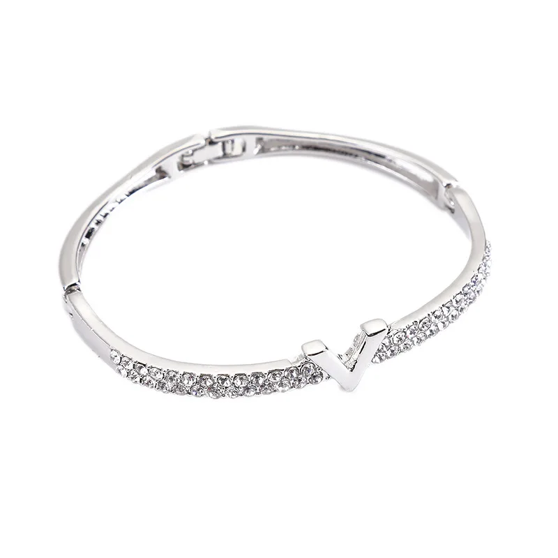 Women's Zircon rhinestone Bracelet high quality classic geometric nail design can open fashion accessories 6