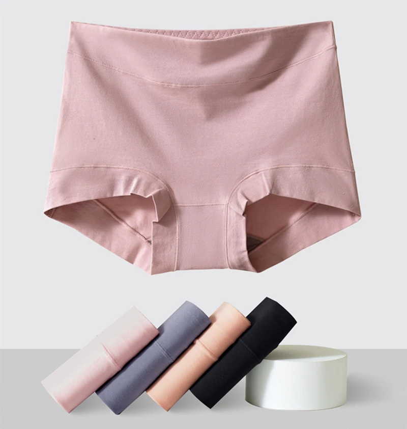 2pcs Women Cotton Panties High-Rise Plus Size M-4XL Female Underwear Boxers Shorts Comfort Underpants Sexy Intimates Lingerie