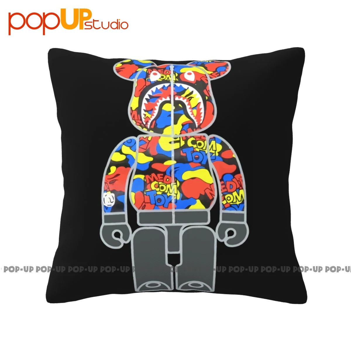 Funky Medicom Toy Bearbrick Medicom Toy Camo Shark 2019 Federa Copricuscino Creativo Addensato Confortevole