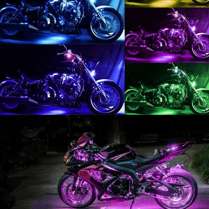 12V Motorcycle Led Light Multi-Color Atmosphere Light Sound Control Decorative Neon Lamp For Harley Yamaha Honda Kawasaki Suzuki motorcycle led lights led atmosphere light