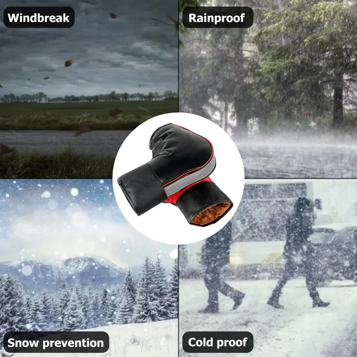 Waterproof Motorcycle Handlebar Muffs Gloves Winter Warm