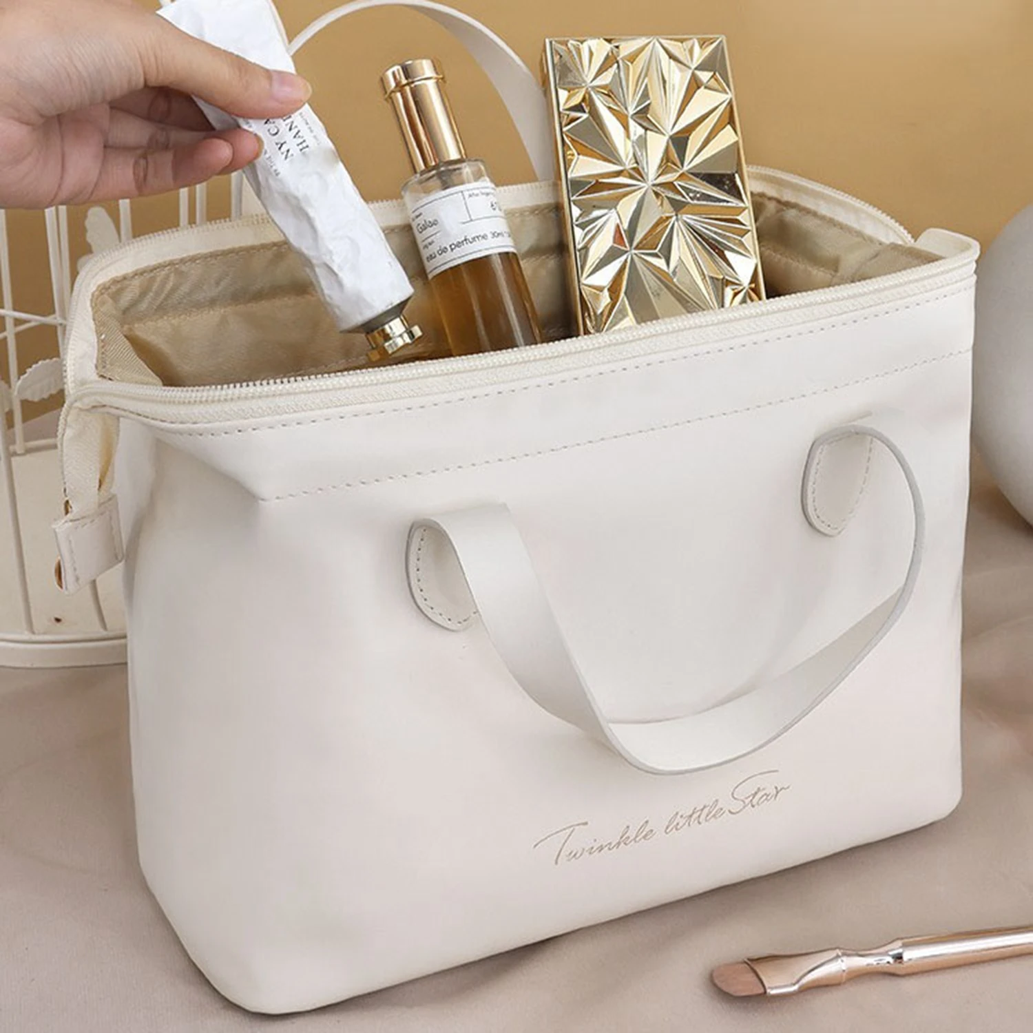 1pc/2pcs Cosmetics Storage Kit Large Capacity Travel Toiletry Bag Makeup Bag Ins Advanced Sense Portable Cosmetic Storage Bag 2
