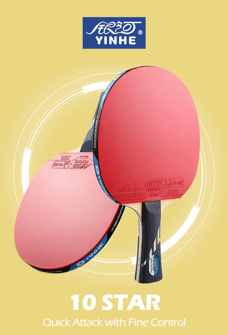 Yinhe 10-sterne Ping Pong Schläger 10B Carbon Offensive Pingpong Tischtennis Schläger für Zwischen Schnell Angriff mit Feinen control – Detail 1