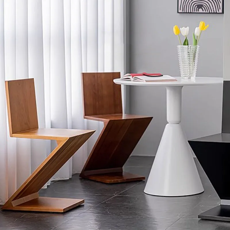 

Modern Design Dining Chairs European Minimalist Wooden Space Saving Dining Chairs Living Room Vintage Stoel Home Furniture