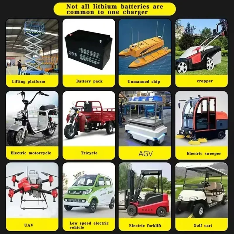 Lithium ion Charger 48V 60V 72V 5A 8A 10A 12A 15A 20A 13S 16S 20S 54.6V 67.2V 84V High-power Intelligent &Display Metal Shell