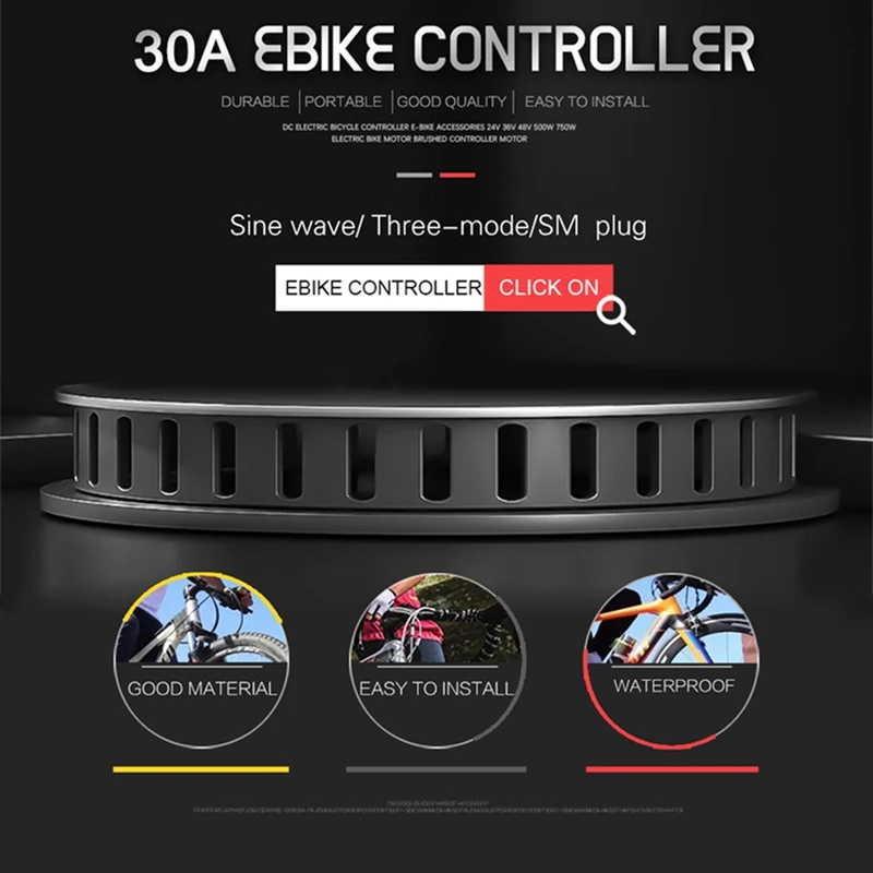 Ebike Controller 36V/48V 750W 1000W 30A Brushless With V889 LCD Color Display Instrument Motor Speed Controller 1 Pcs