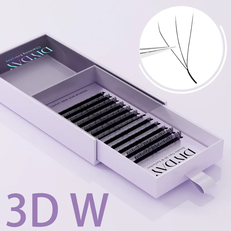 DIYDAY Double Tips W-Shaped Natural Soft Eyelash Extensions
