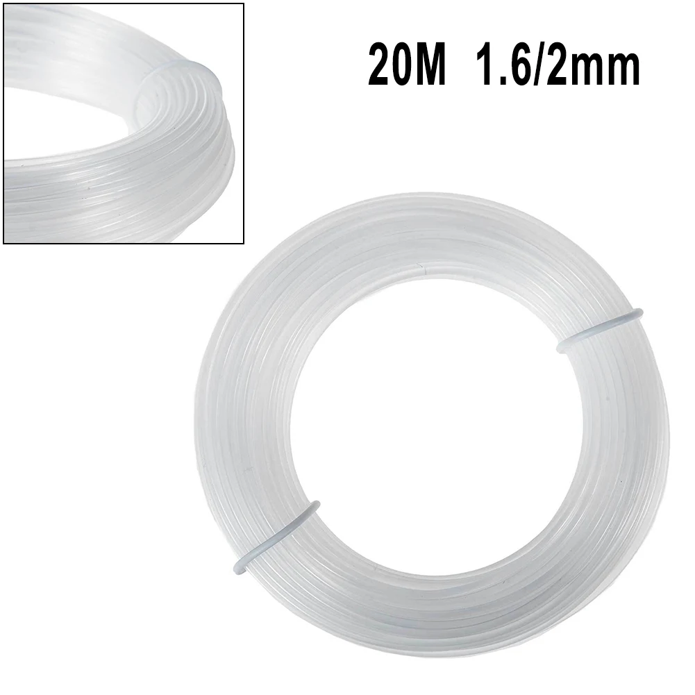 20M 1.6 2.0MM Garden Lawn Trimmer Line Spare Line Trimmer Mowing White Brush Cutter Rope Lawn Mower Head Accessory brush cutter accessories grass trimmer line mower accessories trimmer line