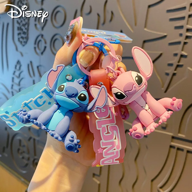 

Disney Lilo&Stitch Cute Stitch Angel Cartoon Keychain Anime Peripheral Car Couple Backpack Keychain Pendant Decoration Toys