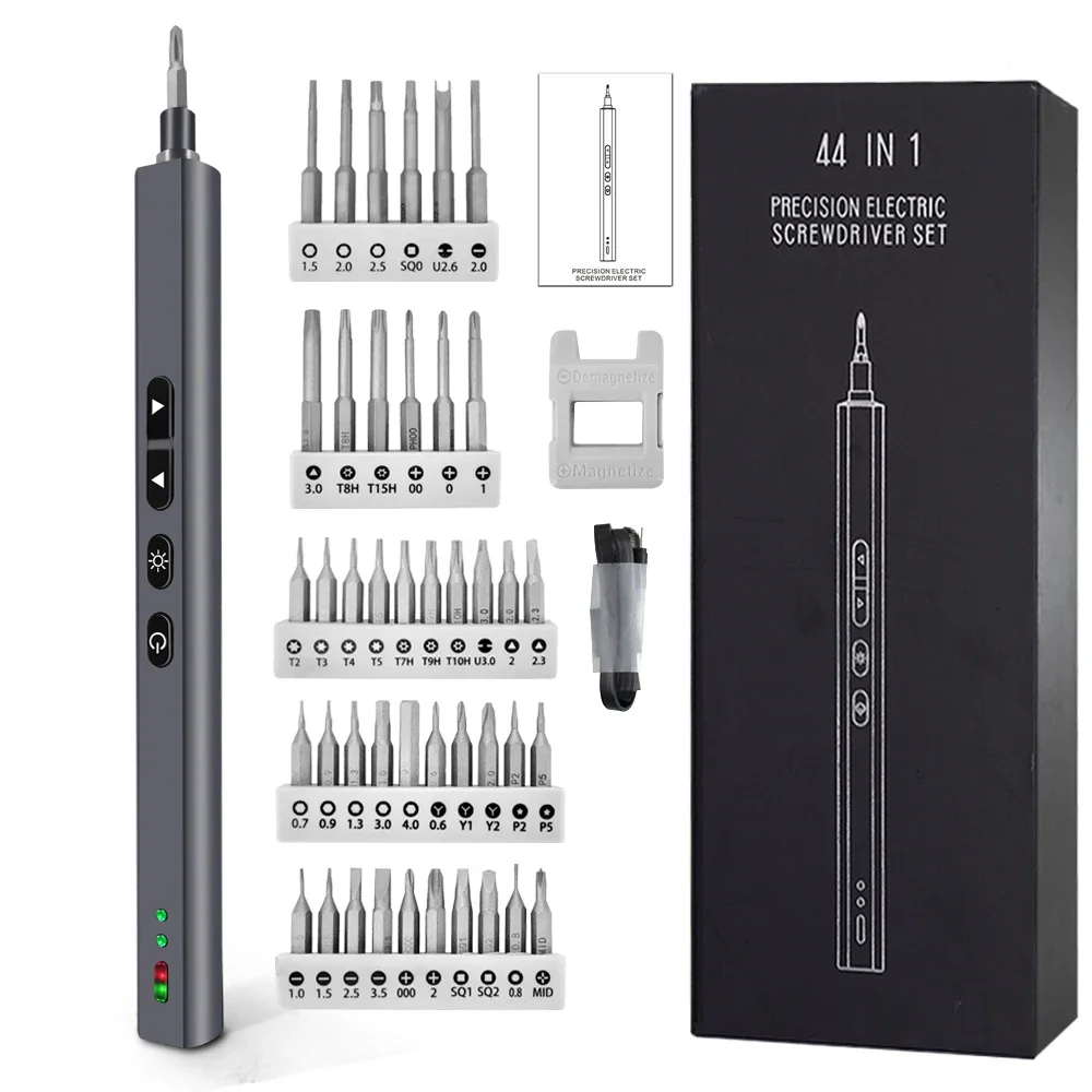 

Electric Screwdriver 44PCS IN 1Rechargeable Cordless Drill Magnetic With LED Precision Mini Screwdriver Set Repairt Power Tools