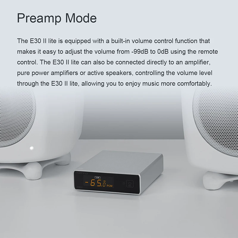 TOPPING E30 II Lite Hi-Res Desktop Decoder E30II Lite AK4493S DAC Audio Preamp Audio USB DAC