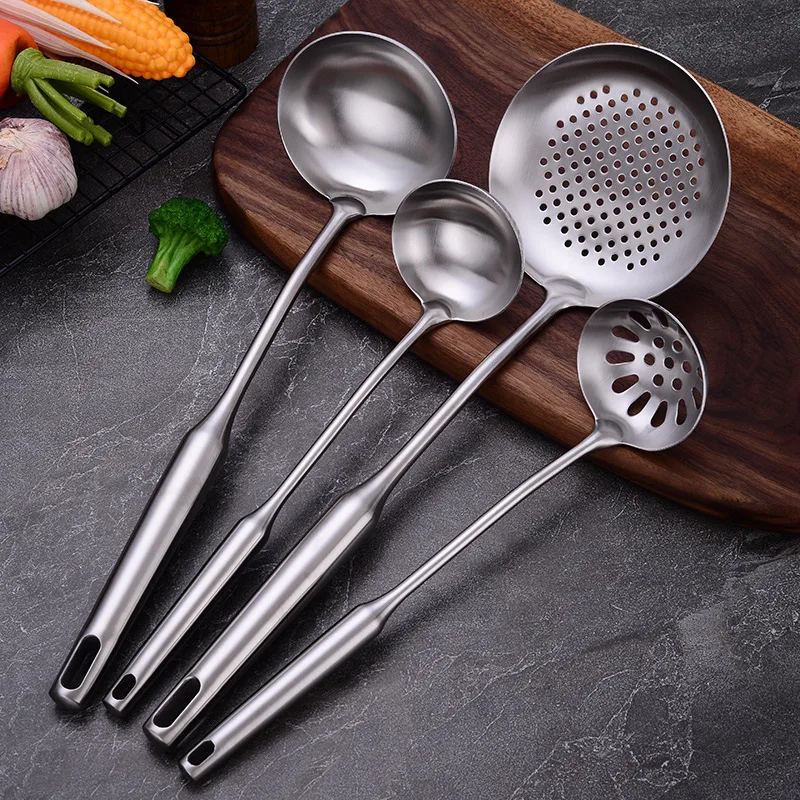 9-Piece Stainless Steel Kitchen Utensils Set Heat-Resistant Cooking Tools Kitchenware Turner Soup Spoon Pasta Server Strainer