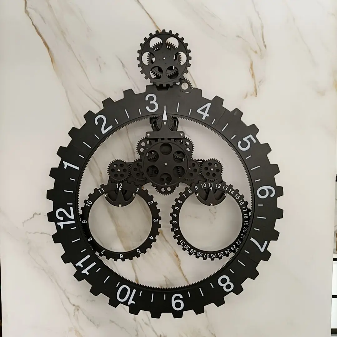 Engine Decorative Gear Wall Clock Mute Mechanical Kinetic Energy