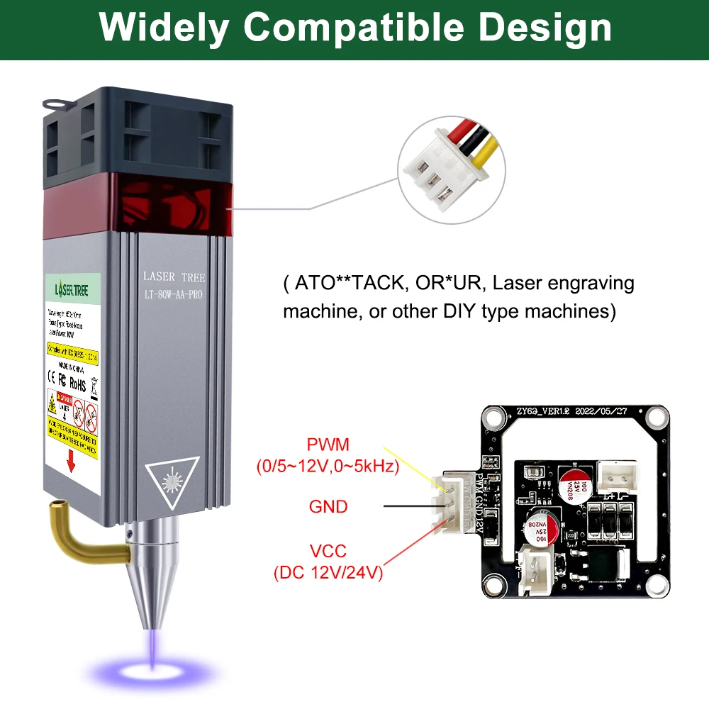 High Power Laser Module with Air Assist for Engraving