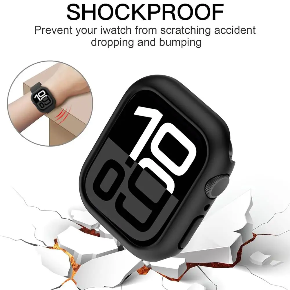 Sleek Hollow Protective Bumper for Apple Watch Cases with PC Screen Protector