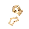 High End PVD Non Tarnish Red Clear Color Zircon Wave-shaped Ring Stainless Steel Ring for Women 6