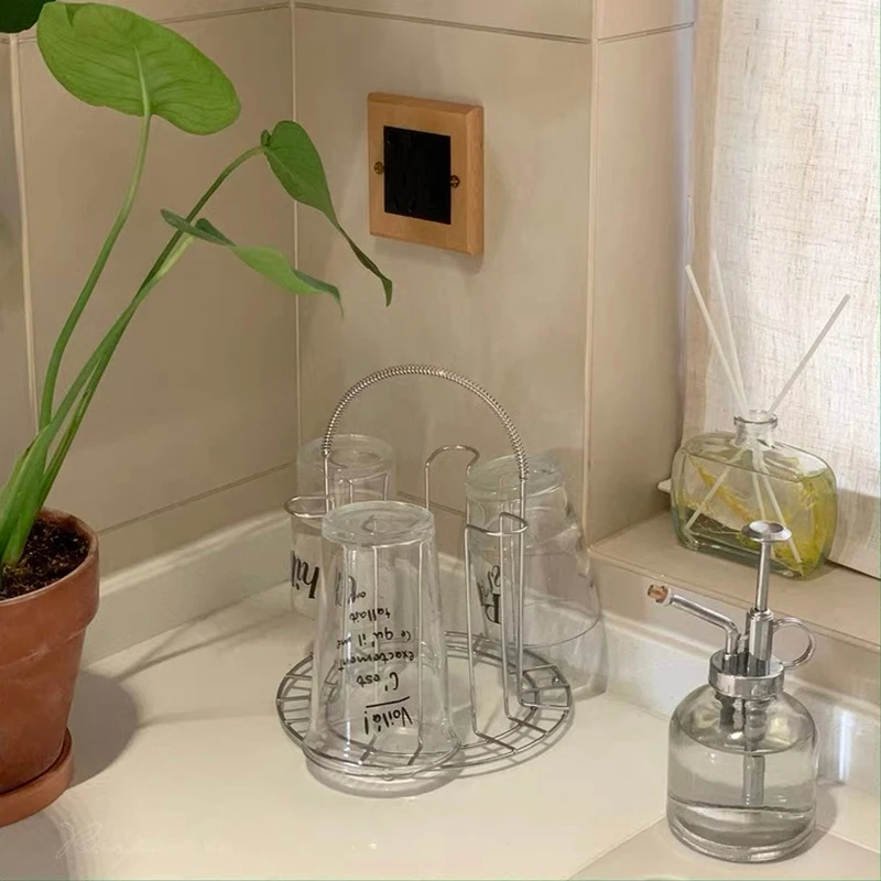 Stainless Steel Glass Cup Rack Water Mug Draining Stand Drainer Cup Holder Drying Organizer For Home