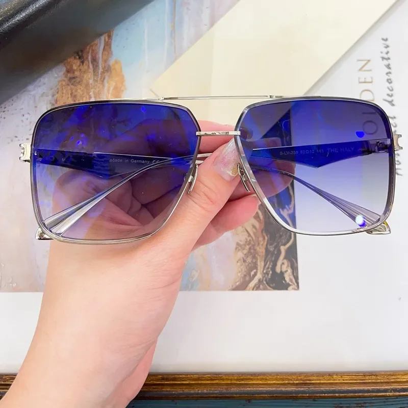 

2023 Original high-end series trendy, casual, square sunglasses for men and women, retro, high-quality business couple glasses