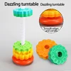 Rainbow Turret Stacking Music Color Nesting Ring 1-3 Years Old Infant Baby Turn Turret Puzzle Early Education Toys 2